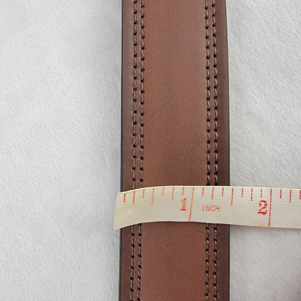 Columbia Mens Reversible Belt Dark Brown Black 3XL Stitch Detail Leather NEW